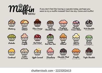 Muffin Dessert Menu Icon Pack