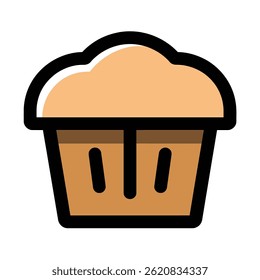 Muffin dessert sits vector food illustration icon