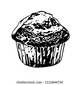Muffin. Dessert. Template. Vector illustration.Isolated on white.