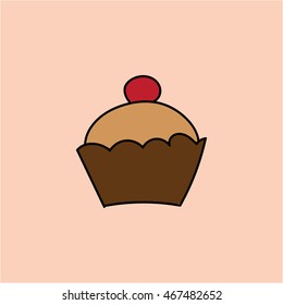 Muffin doodle icon illustration isolated vector sign symbol