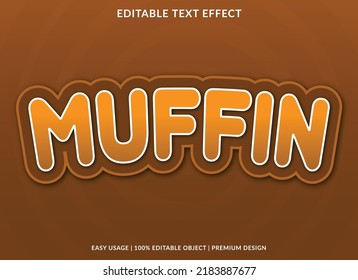 muffin editable text effect template with abstract style background use for business logo and brand