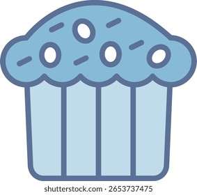 Muffin Filled Blue Tone Icon
