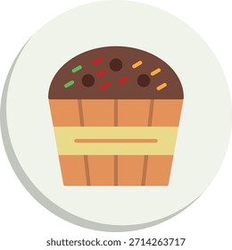Muffin Flat Circle Style Icon