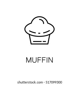 Muffin flat icon. Single high quality outline symbol of bakery for web design or mobile app. Thin line signs of muffin for design logo, visit card, etc. Outline pictogram of muffin