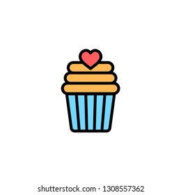 Muffin flat vector icon sign symbol