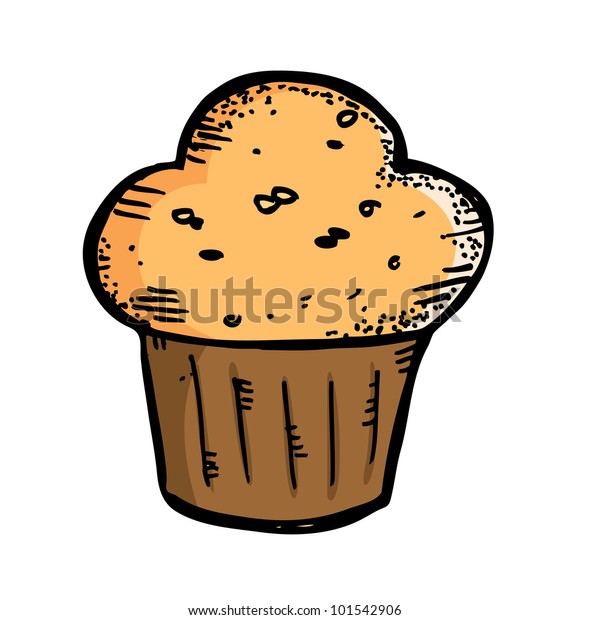 Muffin Hand Drawn Stock Vector (Royalty Free) 101542906