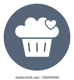 
muffin, heart sign Isolated Vector Icon which can be easily modified or edited

