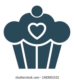 
muffin, heart sign Isolated Vector Icon which can be easily modified or edited
