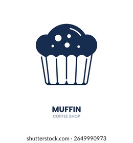Muffin ícone. padaria, cupcake, sobremesa, lanche, doce, pastelaria, café da manhã, tratar. Ilustração de ícone de vetor