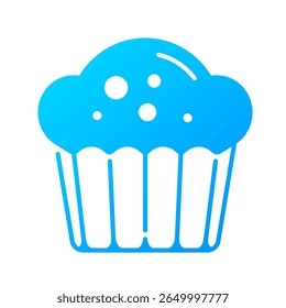 Muffin ícone. padaria, cupcake, sobremesa, lanche, doce, pastelaria, café da manhã, tratar. Ilustração de ícone de vetor