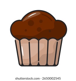 Muffin icon. bakery, cupcake, dessert, snack, sweet, pastry, breakfast, treat. Vector Icon Illustration