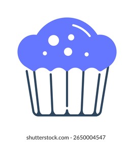 Muffin ícone. padaria, cupcake, sobremesa, lanche, doce, pastelaria, café da manhã, tratar. Ilustração de ícone de vetor