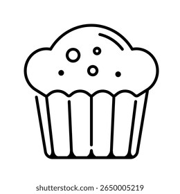Muffin ícone. padaria, cupcake, sobremesa, lanche, doce, pastelaria, café da manhã, tratar. Ilustração de ícone de vetor