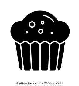 Muffin icon. bakery, cupcake, dessert, snack, sweet, pastry, breakfast, treat. Vector Icon Illustration