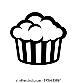 Muffin icon. Bakery sign. Black cake symbol isolated on white background vector illustration