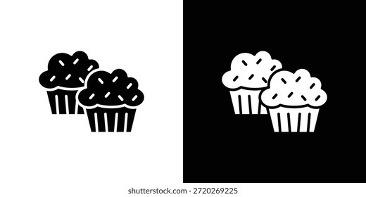 Ícone de muffin. Ícone de design simples em preto e branco