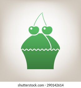 Muffin icon with cherry.
