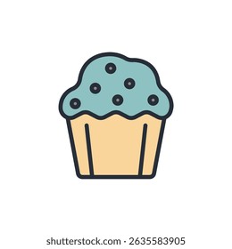 muffin icon collection .design estilo com fundo