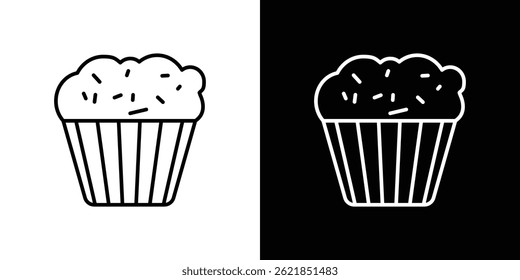 Muffin icon concept stroke on white background
