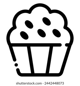 muffin icon in dashed line style