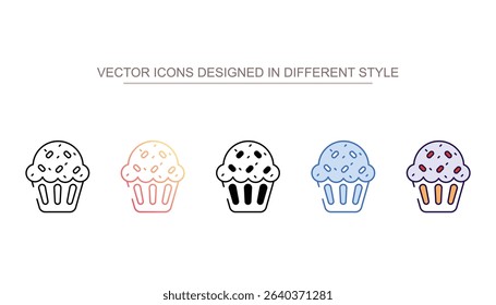 Muffin icon design with white background stock illustration