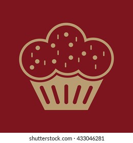 The muffin icon. Dessert and baked, cake, bakery symbol. Flat Vector illustration