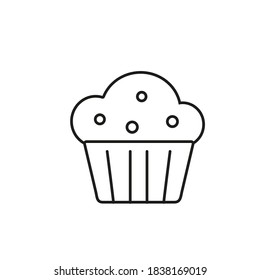 muffin Symbol-Element der Bäckerei Symbol für mobile Konzept und Web-Apps. Dünne Schlauch-Icon kann für Web und Mobile verwendet werden. Premium-Symbol auf weißem Hintergrund