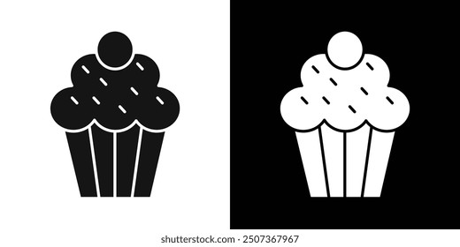 Muffin Icon flat line symbol set.