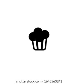 muffin icon. flat, simple, black.