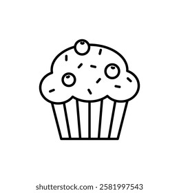 Muffin icon Flat vector set outline