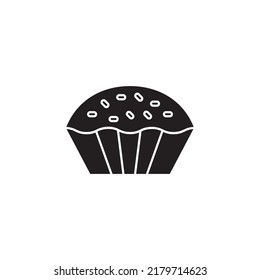 muffin icon glyph style design. muffin icon vector illustration. isolated on white background.