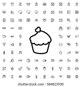 muffin icon illustration isolated vector sign symbol. Love icons set.