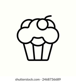 muffin icon, isolated light outline icon