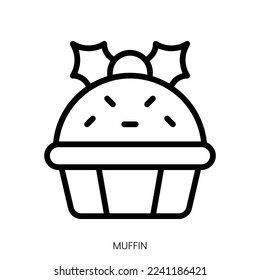 muffin icon. Line Art Style Design Isolated On White Background