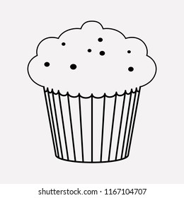 Muffin icon line element. Vector illustration of muffin icon line isolated on clean background for your web mobile app logo design.