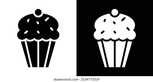 Muffin Icon linear logo isolated