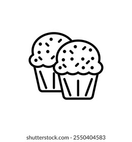 Muffin icon linear logo isolated