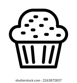 Muffin-Symbol oder -Logo einzeln auf Zeichensymbolen, Vektorgrafik - qualitativ hochwertige Vektorsymbole mit schwarzem Hintergrund
