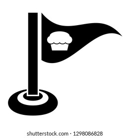 muffin icon and map pin.Designed for your web site design, logo, app, UI