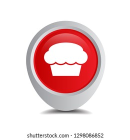 muffin icon and map pin.Designed for your web site design, logo, app, UI