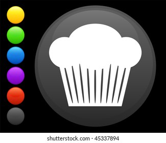 muffin icon on round internet button original vector illustration 6 color versions included