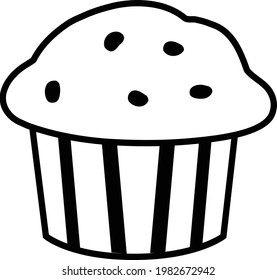 muffin icon on white background. bakery sign. cupcakes symbol. flat style.