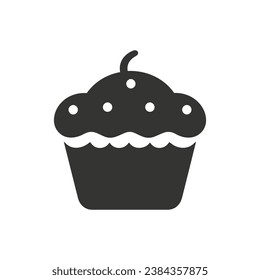 Icono de Muffin en fondo blanco - Ilustración vectorial simple