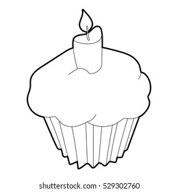 Muffin icon. Outline illustration of muffin vector icon for web
