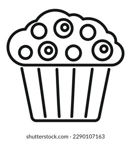 Muffin icon outline vector. Cake food. Sweet wheat