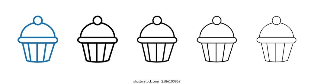 Muffin Icon Outline vector logo for web ui