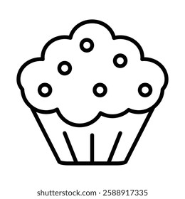 Muffin Icon Outline vector symbol sign