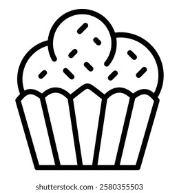 Muffin icon. Outline Muffin vector icon for web design isolated on white background