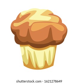 muffin icon over white background, colorful design, vector illustration