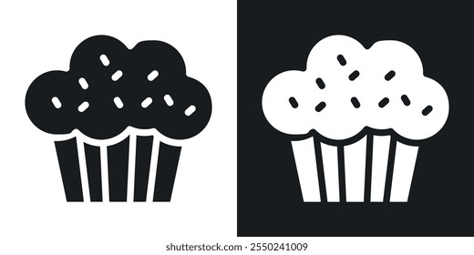 Muffin icon pack in black color.